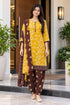 Mustard Cotton Blend Printed Ready to Wear Patiala Salwar Suit