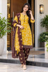 Mustard Cotton Blend Printed Ready to Wear Patiala Salwar Suit