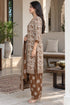 Beige Cotton Blend Printed Ready to Wear Patiala Salwar Suit
