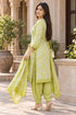 Parrot Green Cotton Blend Printed Ready to Wear Patiala Salwar Suit