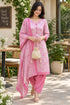 Baby Pink Cotton Blend Printed Ready to Wear Patiala Salwar Suit