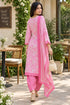 Baby Pink Cotton Blend Printed Ready to Wear Patiala Salwar Suit
