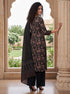 Black Cotton Jaipuri Printed Kurta & Pant With Dupatta