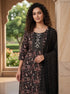 Black Cotton Jaipuri Printed Kurta & Pant With Dupatta