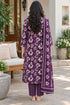 Wine Cotton Blend Jaipuri Printed Straight Kurta & Pant With Dupatta