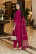Pink Cotton Blend Solid Kurta & Pant With Dupatta
