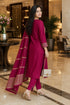 Pink Cotton Blend Solid Kurta & Pant With Dupatta