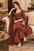 Brown Silk Blend with Inner Embroidered Beads Work Straight Kurta & Pant With Dupatta