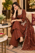 Brown Silk Blend with Inner Embroidered Beads Work Straight Kurta & Pant With Dupatta