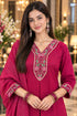 Pink Cotton Blend Embroidered kurta sets women