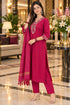 Pink Cotton Blend Embroidered kurta sets women