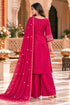 Fuchsia Pink Silk Blend with Inner Embroidered Straight Kurta & Pant With Dupatta