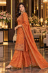Peach Silk Blend with Inner Embroidered Straight Kurta & Pant With Dupatta