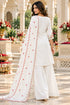 White Silk Blend with Inner Embroidered Straight Kurta & Palazzo With Dupatta