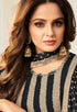 Black & Beige Chanderi Silk Sequience Salwar Suit Material