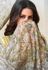 Yellow & Blue Muslin Print Embroidered Salwar Suit Material
