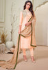 Beige Chanderi Silk Embroidered Salwar Suit Material - Rajnandini