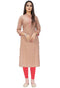 Beige Pure Cotton Jaipuri Printed Kurti