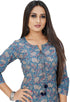 Blue Pure Cotton Jaipuri Printed Kurti