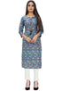 Blue Pure Cotton Jaipuri Printed Kurti