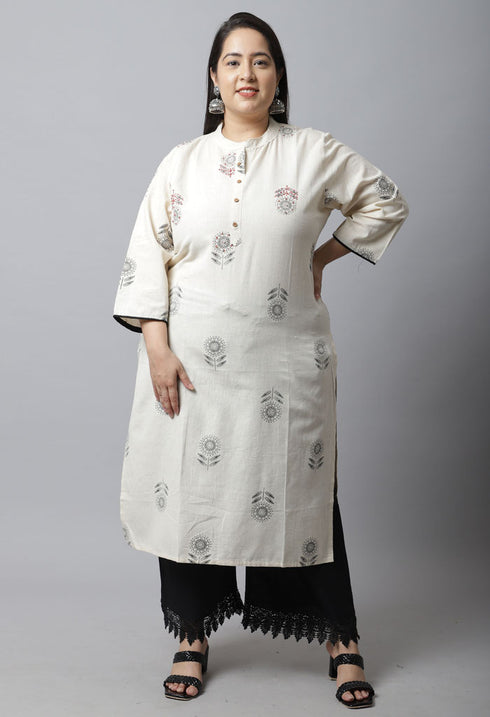Cotton Jaipuri Printed Plus Size Kurti