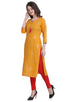Yellow Rayon Jaipuri Printed Kurti