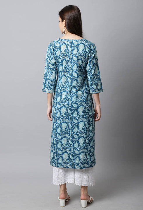 Pure Cambric Cotton Jaipuri Printed Kurti