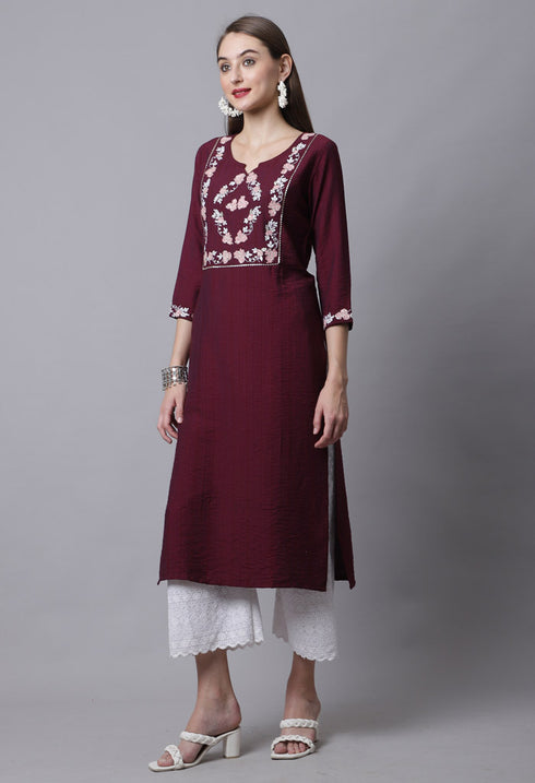 Pure Cambric Cotton Heavy Embroidered Kurti