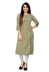 Green Cotton Jaipuri Printed Kurti