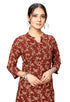 Maroon Cotton Jaipuri Printed Kurti
