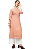 Beige Cotton Jaipuri Printed Kurti - Rajnandini