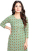 Sage Green Cotton Jaipuri Printed Kurti
