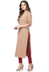 Beige Pure Cambric Cotton Jaipuri Printed Kurti
