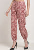 Pink & Maroon Pure Cotton Geometric Opaque Harem Pant