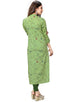 Green Pure Cambric Cotton Jaipuri Printed Kurti