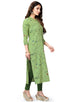 Green Pure Cambric Cotton Jaipuri Printed Kurti