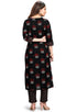 Black Pure Cambric Cotton Jaipuri Printed Kurta With Palazzo