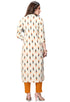 Off-White Pure Cambric Cotton Jaipuri Printed Kurti