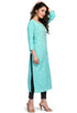 Sky Blue Pure Cambric Cotton Jaipuri Printed Kurti