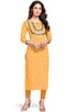 Yellow Pure Cambric Cotton Jaipuri Printed Kurti
