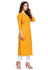 Yellow Pure Cambric Cotton Printed Kurti