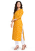 Yellow Pure Cambric Cotton Printed Kurti