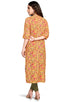 Yellow Pure Cambric Cotton Printed Kurti