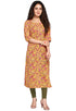 Yellow Pure Cambric Cotton Printed Kurti