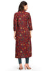 Maroon Pure Cambric Cotton Jaipuri Printed Kurti