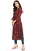 Maroon Pure Cambric Cotton Jaipuri Printed Kurti