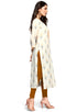 Off-White & Yellow Pure Cambric Cotton Jaipuri Printed Kurti