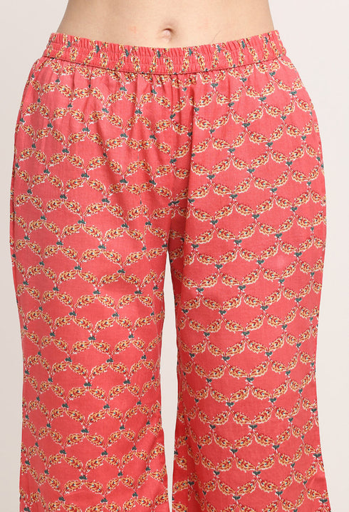 Multicolor Pure Cambric Cotton Printed Kurta Set With Dupatta