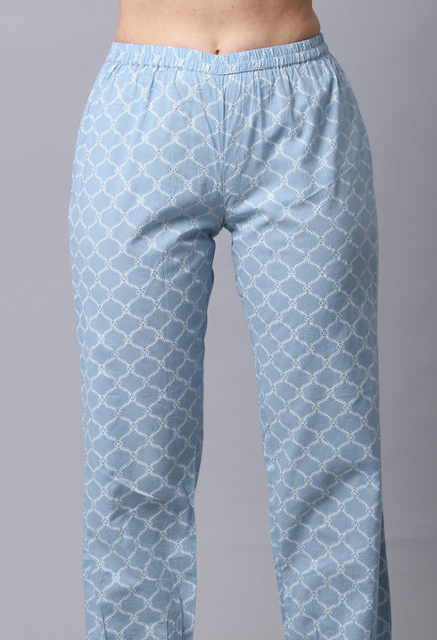 Pure Cambric Cotton Jaipuri Printed & Embroidered Kurta Set With Dupatta