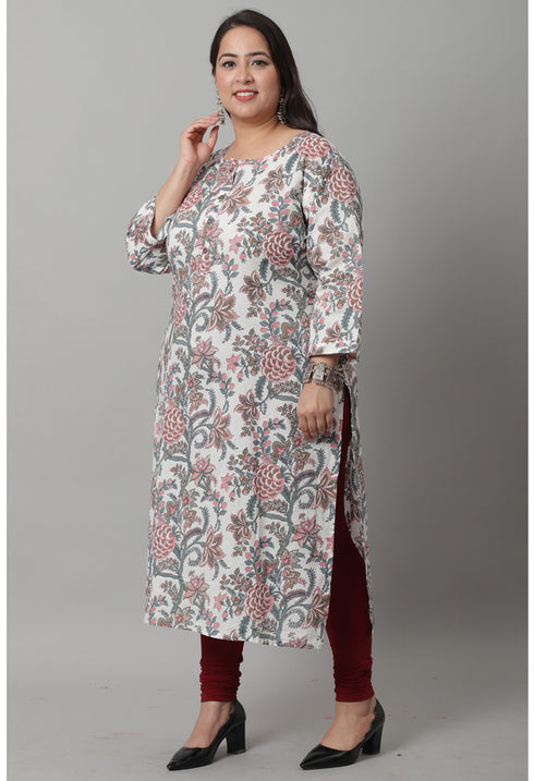 Pure Cambric Cotton Jaipuri Printed Kurti